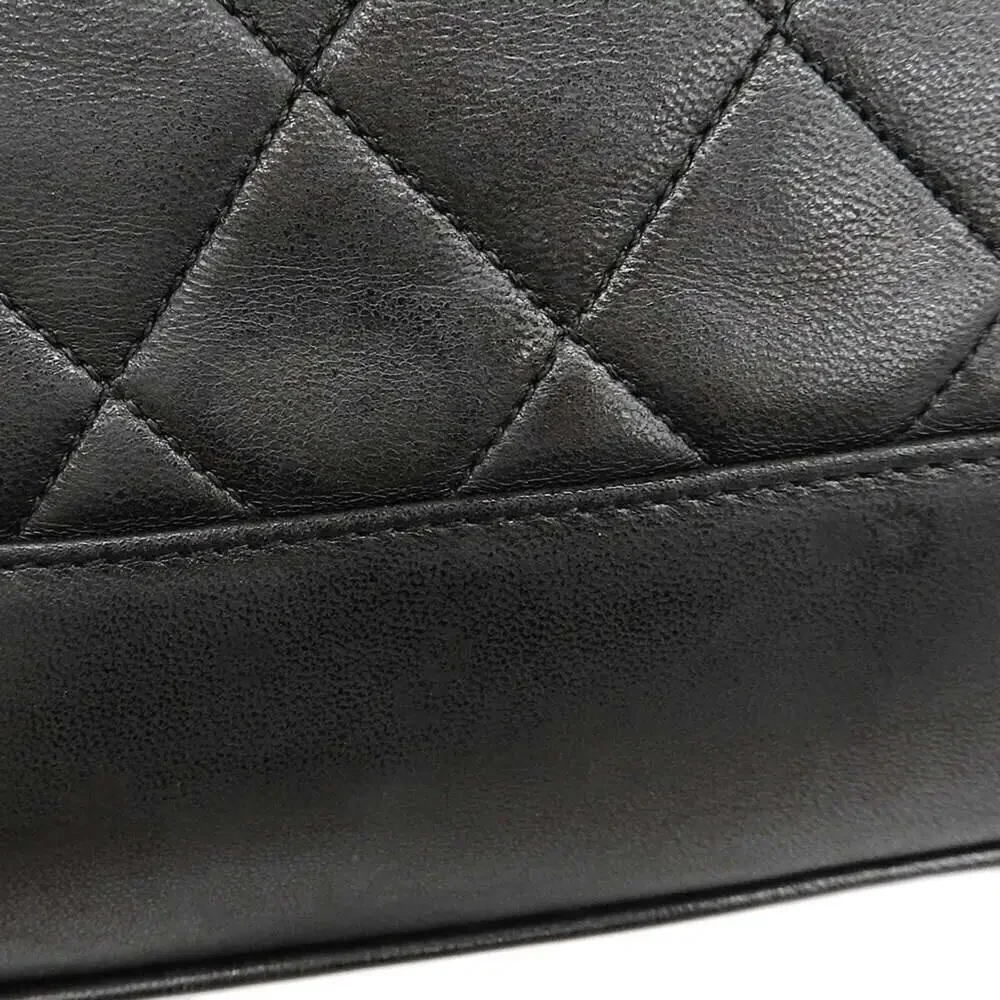 CHANEL Black Lambskin Leather Shoulder Bag